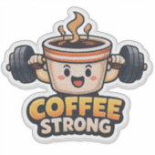 Starker Kaffee Aufkleber (Vorderseite)