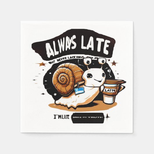 Starker Kaffee für verspätete Menschen Serviette (Vorderseite)