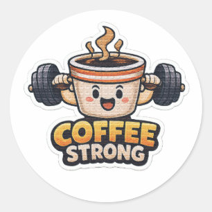 Starker Kaffee Runder Aufkleber