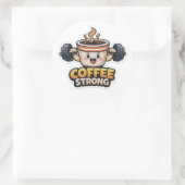 Starker Kaffee Runder Aufkleber (Tasche)