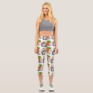Starker Karotten-Battle-Ropes-Fitness-Motivations- Capri Leggings