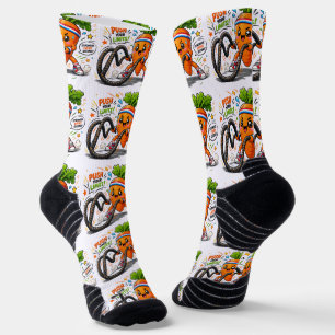 Starker Karotten-Battle-Ropes-Fitness-Motivations- Socken