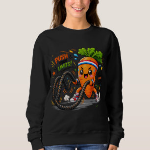 Starker Karotten-Battle-Ropes-Fitness-Motivations- Sweatshirt
