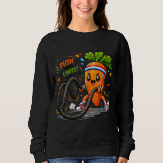 Starker Karotten-Battle-Ropes-Fitness-Motivations- Sweatshirt