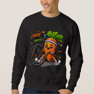 Starker Karotten-Battle-Ropes-Fitness-Motivations- Sweatshirt