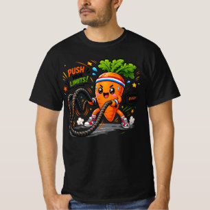 Starker Karotten-Battle-Ropes-Fitness-Motivations- T-Shirt