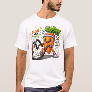 Starker Karotten-Battle-Ropes-Fitness-Motivations- T-Shirt