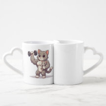Starker Katzenmutter-Kaffeetassen-Set