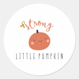 starker kleiner Kürbis. Krebs im Kindesalter. Aufk Runder Aufkleber