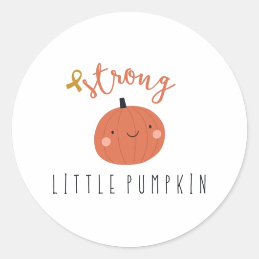 starker kleiner Kürbis. Krebs im Kindesalter. Aufk Runder Aufkleber (Vorderseite)