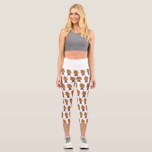 Starker Kuchen mit Stiefeln Capri Leggings (Vorderseite)