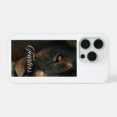 Starker Löwenaugen-Stärke und Mut iPhone/Samsung iPhone Hülle (Rückseite (Horizontal))