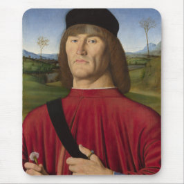 Starker Mann mit rosa Narben (Renaissance Art) Mousepad