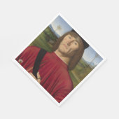 Starker Mann mit rosa Narben (Renaissance Art) Serviette (Ecke)