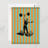 starker Mann mit Streifen-Vorlage Postkarte (Vorne/Hinten)