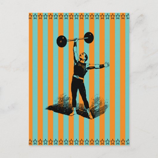 starker Mann mit Streifen-Vorlage Postkarte (Vorderseite)