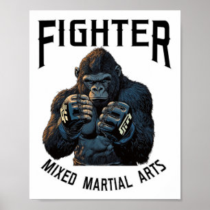 Starker Mixed Martial Arts Gorilla - Boxen und Käf Poster