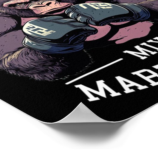 Starker Mixed Martial Arts Gorilla - Boxkäfig Poster (Ecke)