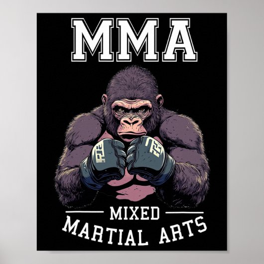Starker Mixed Martial Arts Gorilla - Boxkäfig Poster (Vorne)