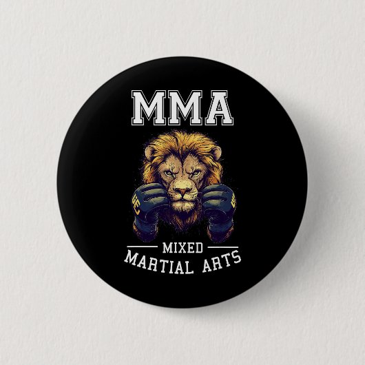 Starker Mixed Martial Arts Lion - Thai Boxing Cage Button (Vorderseite)