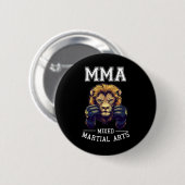 Starker Mixed Martial Arts Lion - Thai Boxing Cage Button (Vorne & Hinten)