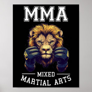 Starker Mixed Martial Arts Lion - Thai Boxing Cage Poster