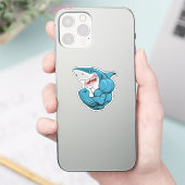 Starker Muskelhai Aufkleber (Telefon)