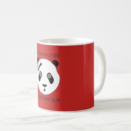 Starker Panda Kaffeetasse (VorderseiteRechts)