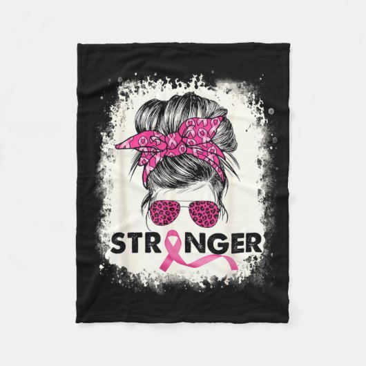 Starker Pink Warrior Brustkrebsbewusstsein Fleecedecke (Vorderseite)