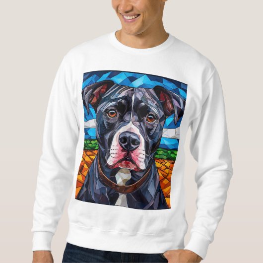 Starker Pitbull-Hund Sweatshirt (Vorderseite)