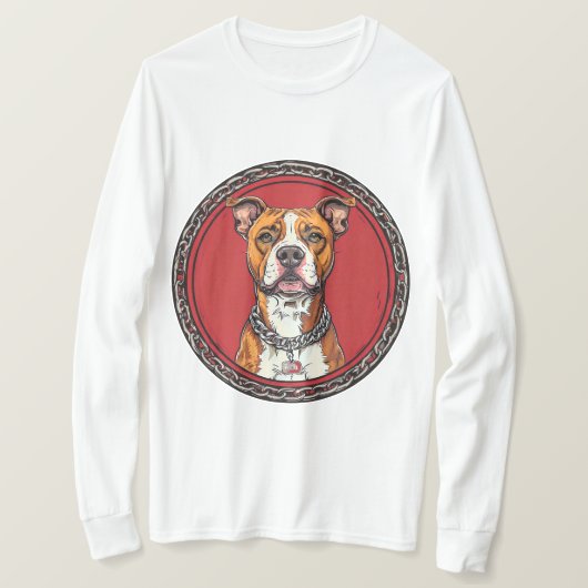 Starker Pitbull-Hund T-Shirt (Design vorne)