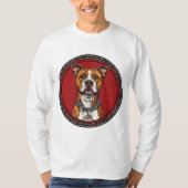 Starker Pitbull-Hund T-Shirt (Vorderseite)