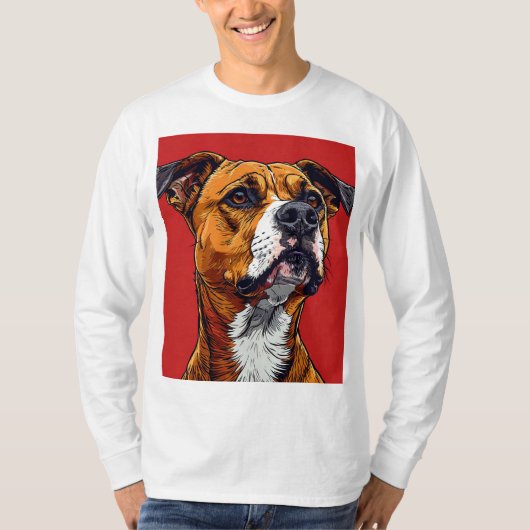 Starker Pitbull-Hund T-Shirt (Vorderseite)