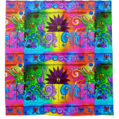 starker psychedelischer Entwurf des Hippie Duschvorhang (Vorderseite)