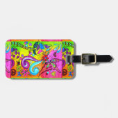 Starker psychedelischer Hippie färbt Thunder_Cove Gepäckanhänger (Vorderseite horizontal)