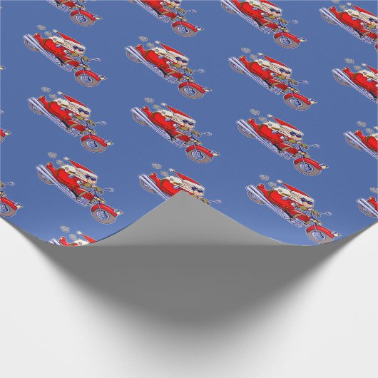 Starker schauender Weihnachtsmann, der sein Geschenkpapier (Ecke)