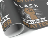 Starker schwarzer Vater ist für die schwarze Gesch Geschenkpapier (Rolleneckpunkt)