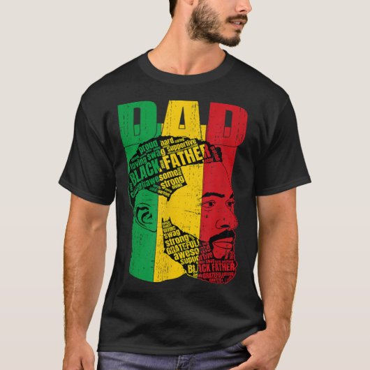 Starker schwarzer Vater T-Shirt (Vorderseite)