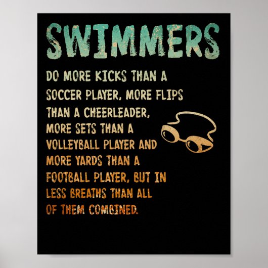 Starker Schwimmer für junge Sportler Poster (Vorne)