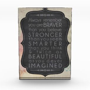 Stärker, tapfer, Typografie Fotoblock