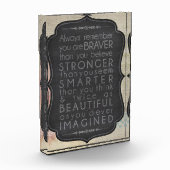 Stärker, tapfer, Typografie Fotoblock (Links)