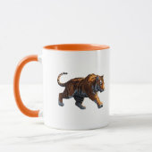 Starker Tiger in Bewegung, Pixel Art. Tasse (Links)