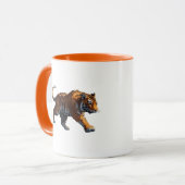 Starker Tiger in Bewegung, Pixel Art. Tasse (Vorderseite Links)