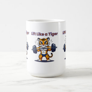 **Starker Tiger – Süßer Tiger beim Gewichteheben I Kaffeetasse