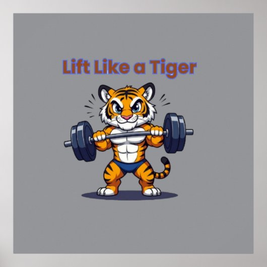 **Starker Tiger – Süßer Tiger beim Gewichtheben Il Poster (Vorne)