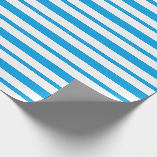 Starker und dünner Türkis und weiße Streifen Geschenkpapier (Ecke)