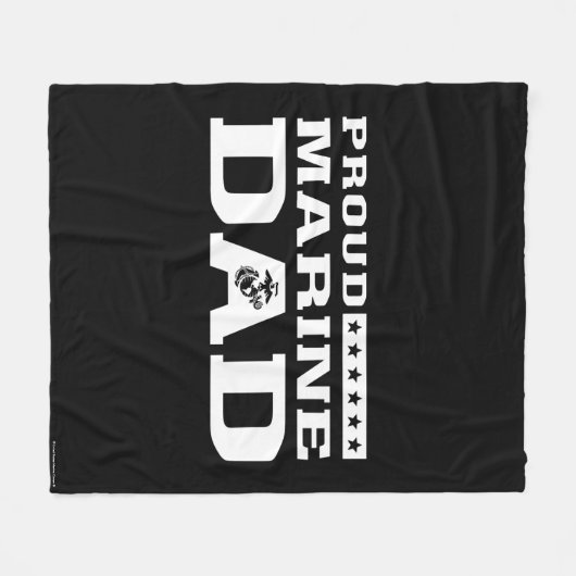 Starker Vater - weiß Fleecedecke (Vorderseite (Horizontal))