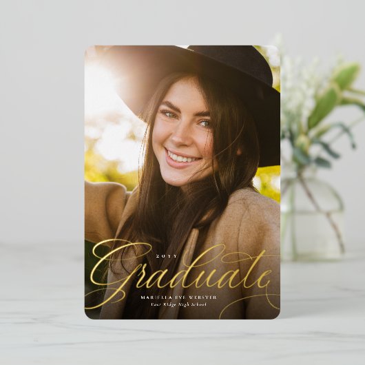 Starker vertikaler Abschluss Folieneinladung (Stehend vorne)