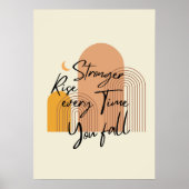 Stärker werden Inspirierende moderne boho Textkuns Poster (Vorne)