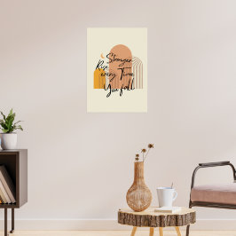 Stärker werden Inspirierende moderne boho Textkuns Poster